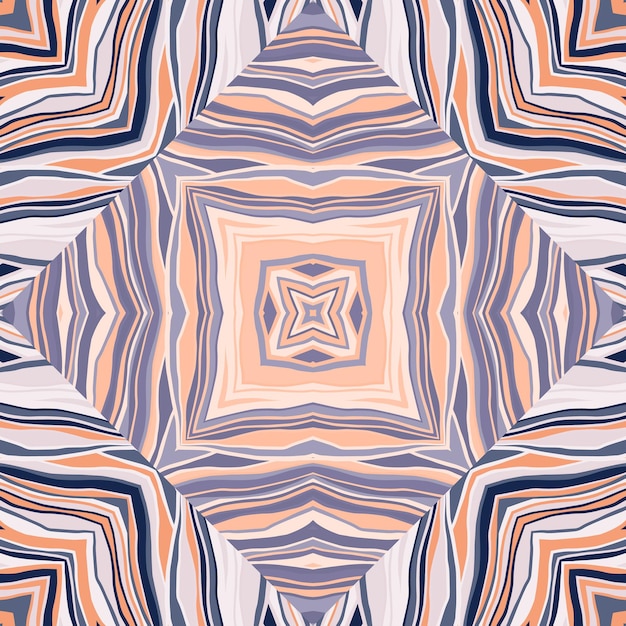 Onda abstracta mosaico de patrones sin fisuras Dibujado a mano raya azulejo interminable papel tapiz Ornamento de línea abstracta