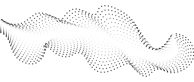Onda abstracta con puntos Vector de puntos que fluyen con líneas de medio tono mezcladas Una línea ondulada curva Onda de puntos de sonido dinámico Equalizador digital de pistas de frecuencia Concepto de tecnología ciencia música
