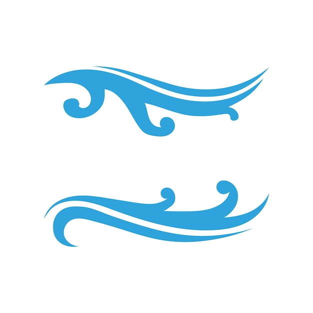Onda y agua Logotipo de forma redonda aislada Logotipo de color azul Imagen de agua que fluye Superficie del río del océano del mar