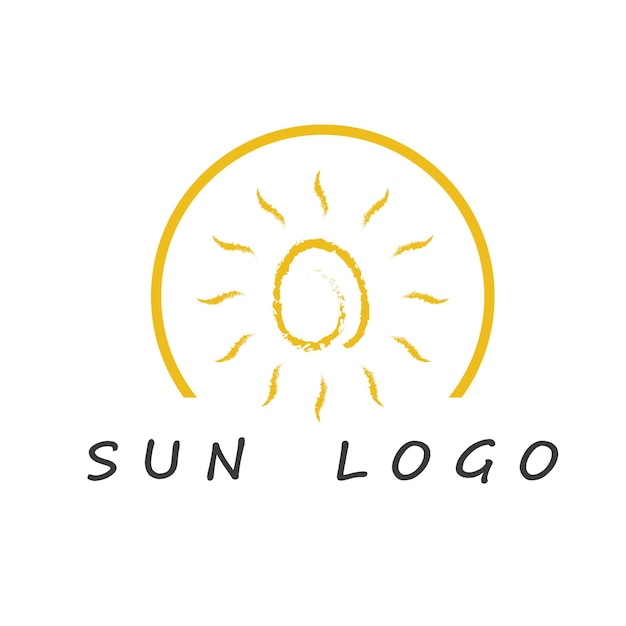 Onda de agua y sol icono vector ilustración diseño logo