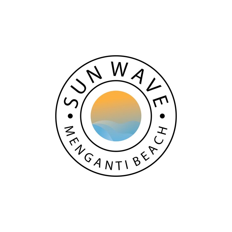 Vector onda de agua y sol icono vector ilustración diseño logo