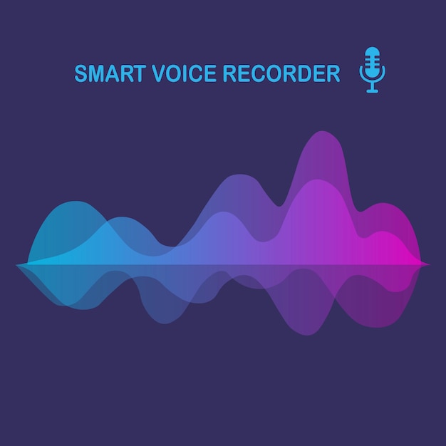 Onda de audio de sonido del ecualizador. Frecuencia de la música en el espectro de colores. diseño plano