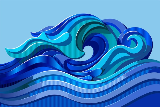 una onda azul con las palabras " olas " en la parte inferior