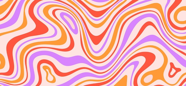 Onda brillante patrón groovy vector fondo de colores ondulados s estandarte psicodélico