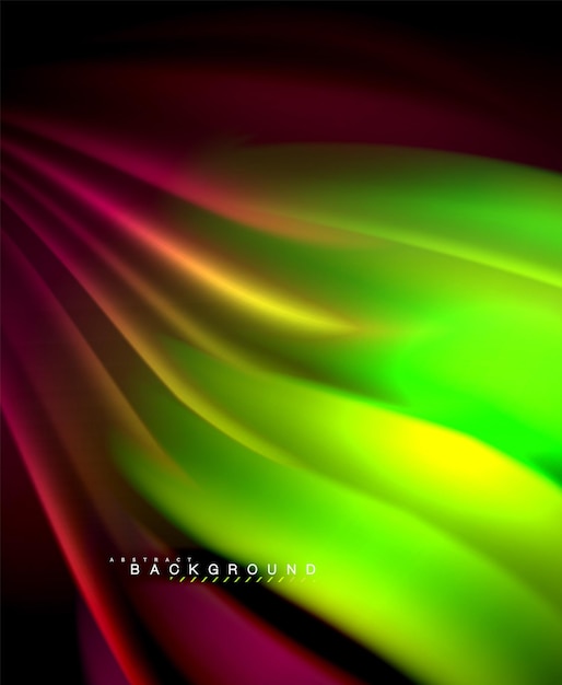 Onda de color fluido holográfico de neón para textura y fondo de patrón de papel tapiz web