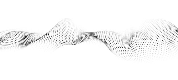 Onda dinámica digital de partículas Abstracto vectorial fondo blanco futurista Visualización de grandes datos