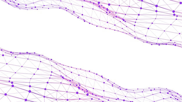 Onda dinámica de líneas fondo futurista abstracto visualización de grandes datos ilustración vectorial