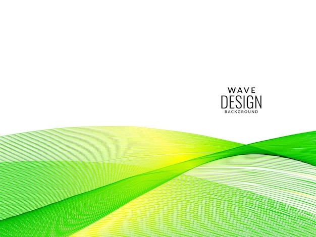 Onda elegante que fluye verde en vector de patrón de ilustración de fondo blanco