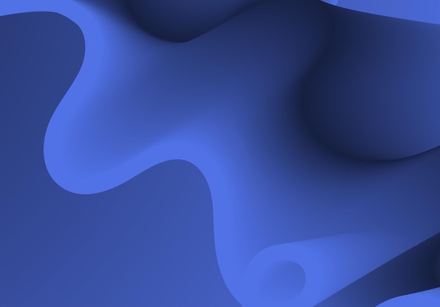 Onda de fluido azul. Composiciones geométricas de duotono con forma de flujo 3d degradado. Vector de modo de innovación