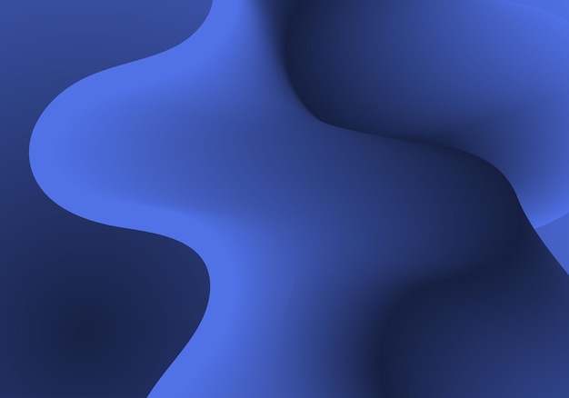 Onda de fluido azul. Composiciones geométricas de duotono con forma de flujo 3d degradado. Vector de modo de innovación