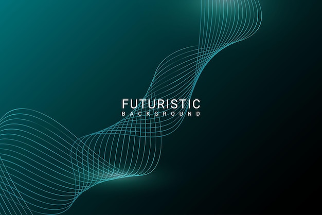 Onda futurista abstracta con gráfico de vector de fondo de efecto de luz