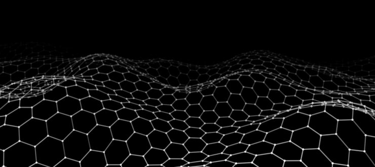 Vector onda hexagonal abstracta con puntos móviles flujo de partículas ilustración de tecnología cibernética ilustración vectorial
