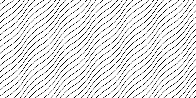 Onda líneas patrón sin fisuras ondular rayas repitiendo fondo blanco y negro diagonal ondulado