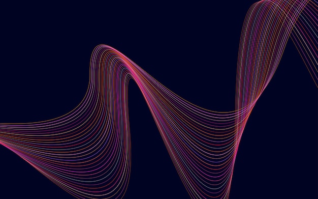 Onda de las muchas líneas de colores Fondo de rayas onduladas abstractas aislado