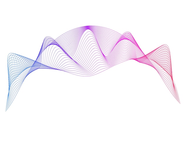 onda de muchas líneas de colores rayas onduladas abstractas en un fondo blanco aisladas arte de líneas creativas EPS 10 ilustración vectorial elementos de diseño creados utilizando la herramienta Blend cinta lisa curva