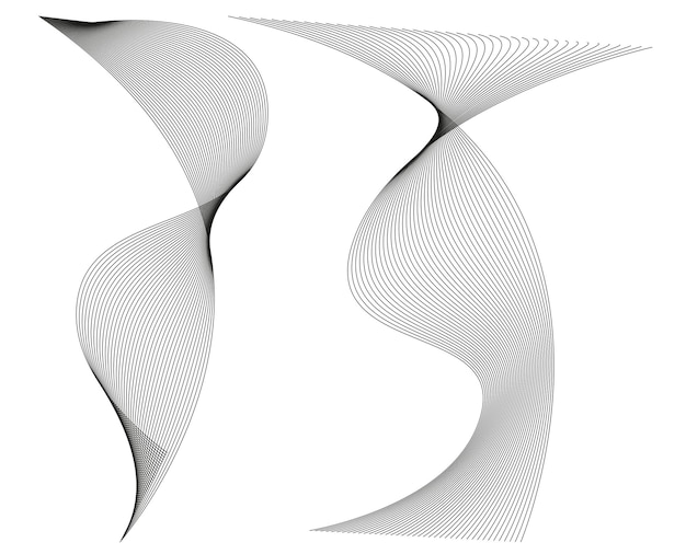 Onda de las muchas líneas de colores rayas onduladas abstractas en un fondo blanco aisladas arte de líneas creativas ilustración vectorial EPS 10 Elementos de diseño creados utilizando la herramienta de mezcla