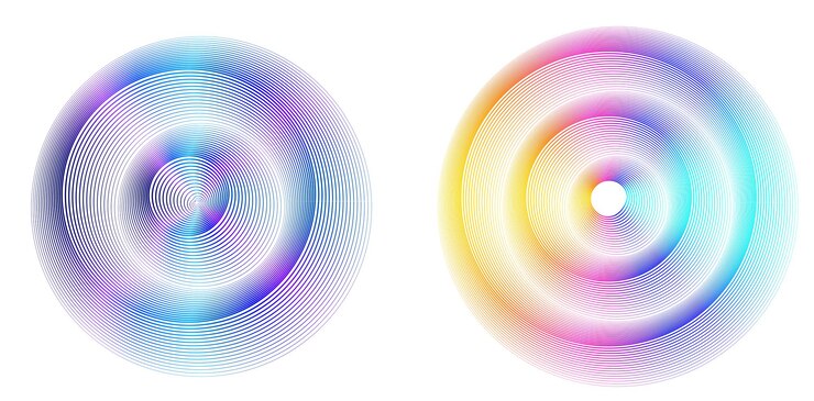Vector onda muchas líneas marco circular elementos de diseño blur05