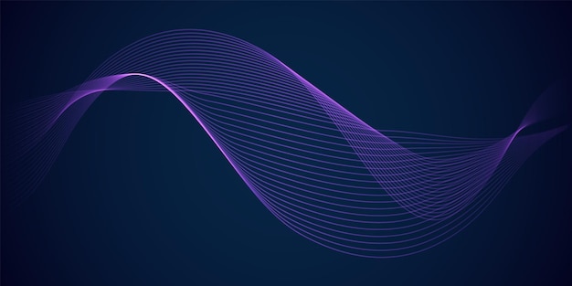 Onda musical Fondo abstracto Forma de líneas curvas Tecnología moderna Telón de fondo mínimo Ecualizador forma de onda gráfica brillante Sonido pulso digital Señal electrónica de audio Concepto vectorial