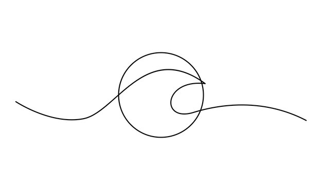 onda del océano una línea de dibujo arte línea continua
