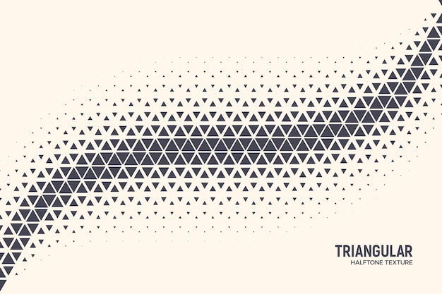 Onda de oscilación de la tecnología geométrica abstracta del vector de las formas triangulares aislada en fondo claro. patrón simple retro de triángulos de semitono. fondo de pantalla de tecnología dinámica estilo minimalista de los 80