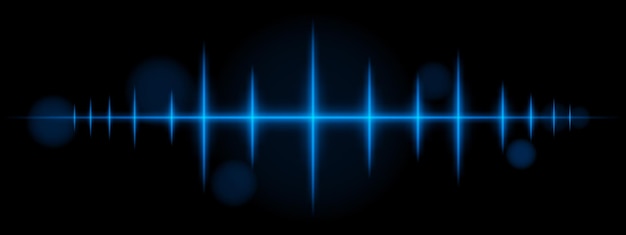 Onda de pulso azul Forma de onda brillante dinámica picos afilados diseño de luz futurista señal de energía iluminación abstracta decoración moderna efecto visual minimalista