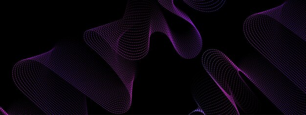 onda púrpura colorida abstracta con fondo oscuro