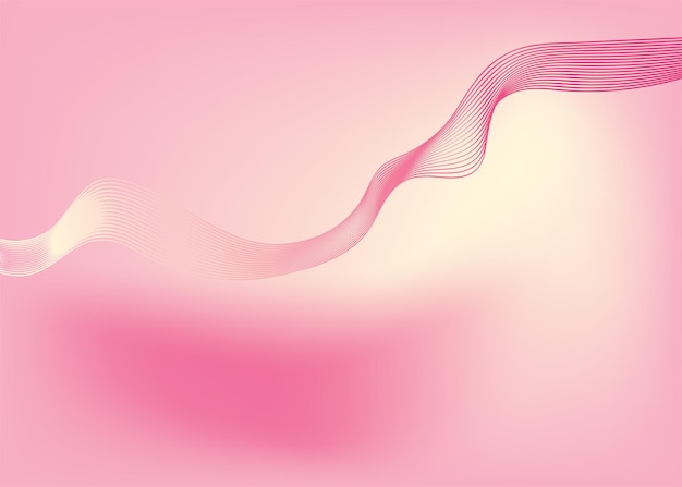 Onda rosa abstracta con degradado sobre fondo suave Onda de sonido dinámica Elemento de diseño de arte óptico