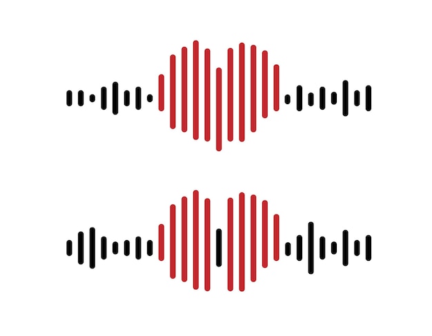 Onda de sonido de amor o mensaje de sonido Conjunto de formas de radio de podcast de música