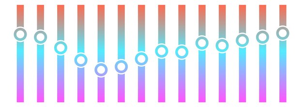 Onda de sonido de color Frecuencias de audio brillantes de neón Elementos gráficos de música electrónica Gráficos de ecualizador Tecnología musical Vibración de señal dinámica Columnas de amplitud de forma de onda vectorial