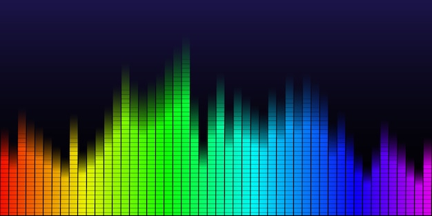 Vector onda de sonido multicolor de fondo ecualizador