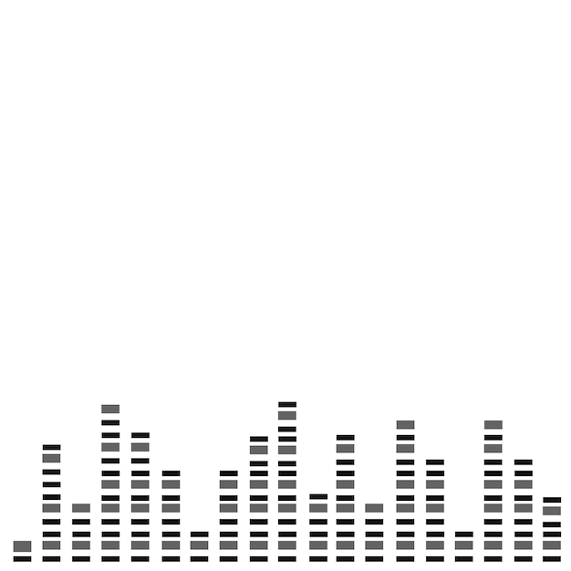 Vector onda de sonido negra música frecuencia de audio onda de línea de sonido volumen de señal de radio electrónica