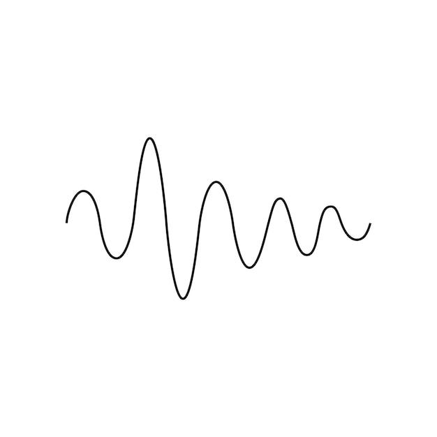 Onda de sonido o audio aislada sobre fondo blanco