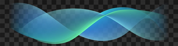 Onda suave abstracta que fluye sobre un fondo transparente oscuro. ilustración vectorial