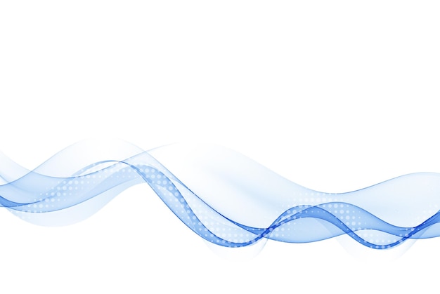Onda suave azul vector transparente Flujo abstracto de líneas azules onduladas