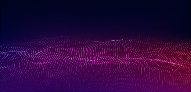 Onda de tecnología vectorial futurista Ciberespacio digital Onda abstracta con partículas en movimiento en el fondo Análisis de datos grandes