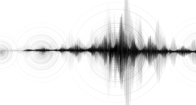 Vector onda de terremoto con vibración circular