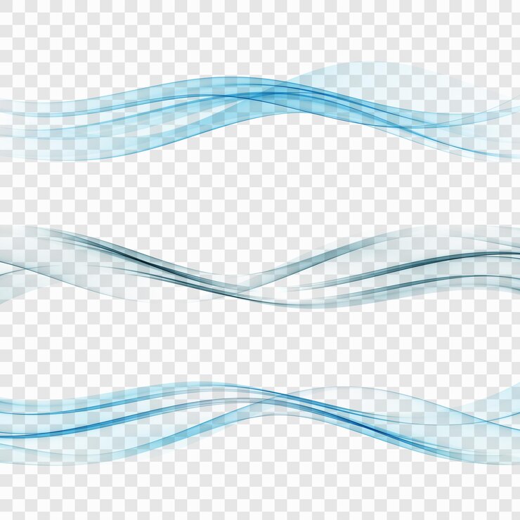 Vector onda transparente bluesmoky flujo de líneas onduladasconjunto de ondas