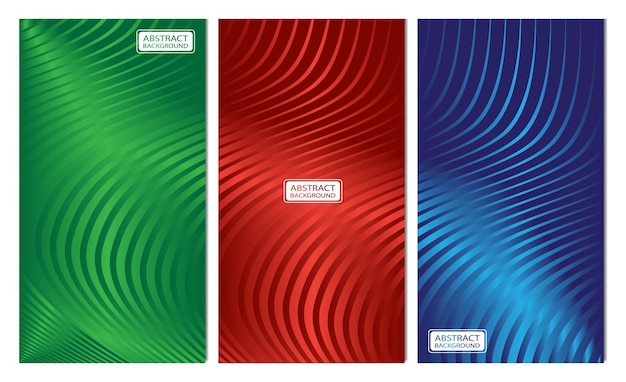 Onda tricolor de fondo abstracto de vector