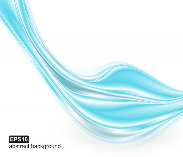 Ondas abstractas azules sobre fondo blanco.