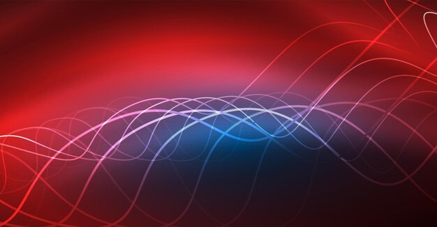 Ondas abstractas brillantes en el oscuro movimiento brillante Navidad y Año Nuevo luz espacial mágica Techno fondo abstracto