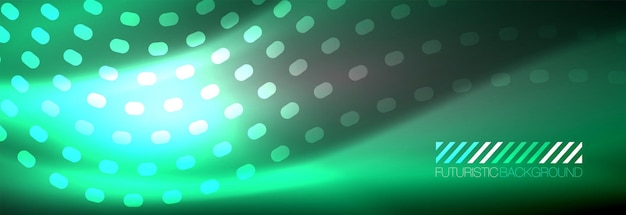 Ondas abstractas brillantes en el oscuro movimiento brillante Navidad y Año Nuevo luz espacial mágica Techno fondo abstracto