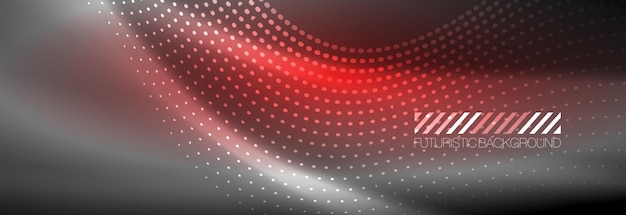 Ondas abstractas brillantes en el oscuro movimiento brillante Navidad y Año Nuevo luz espacial mágica Techno fondo abstracto