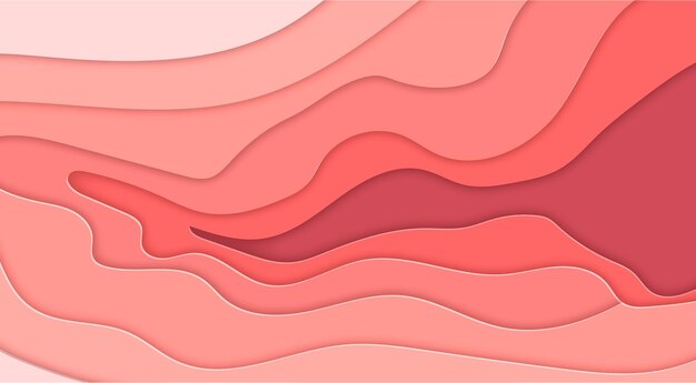 Ondas abstractas de dibujos animados de arte de papel en estilo artesanal moderno y realista Plantilla de diseño de origami moderno Concepto de inspiración o idea para sus proyectos Ilustración vectorial