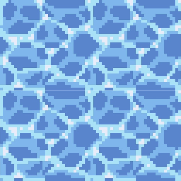 Ondas de agua pixel art de patrones sin fisuras Mar u océano superficie textura sprite de 8 bits