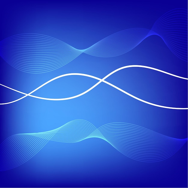 Ondas armónicas con fondo azul