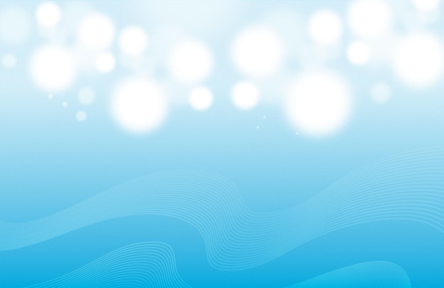 Ondas azules abstractas con luces Bokeh
