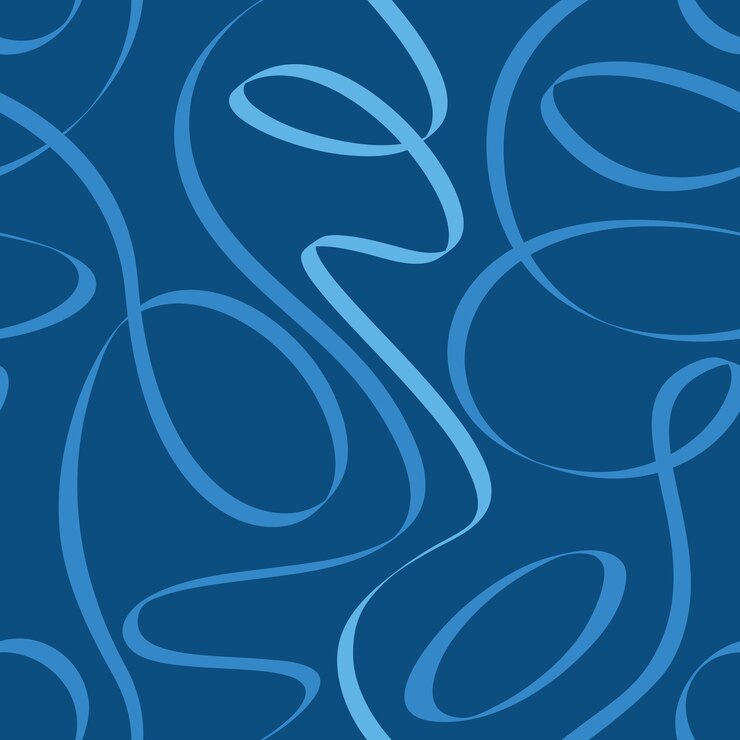 Vector ondas azules lineales tres colores de patrones sin fisuras