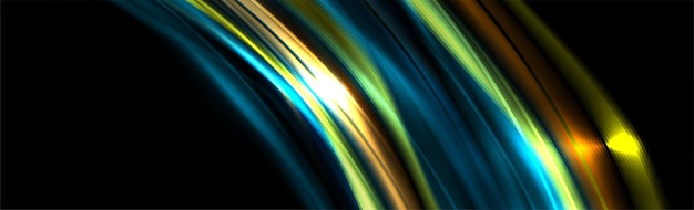 Las ondas brillantes de colores de fondo abstracto