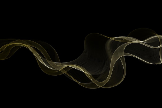 Ondas de colores brillantes sobre un fondo negro Flujo de onda de color Líneas de onda abstractas