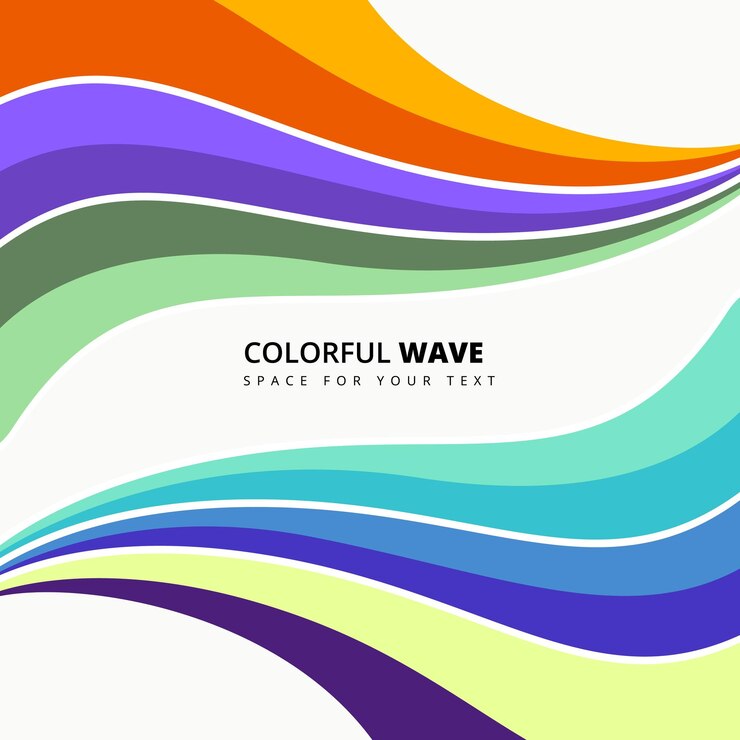 Vector las ondas de colores son creadas por líneas de colores que muestran los colores de su texto